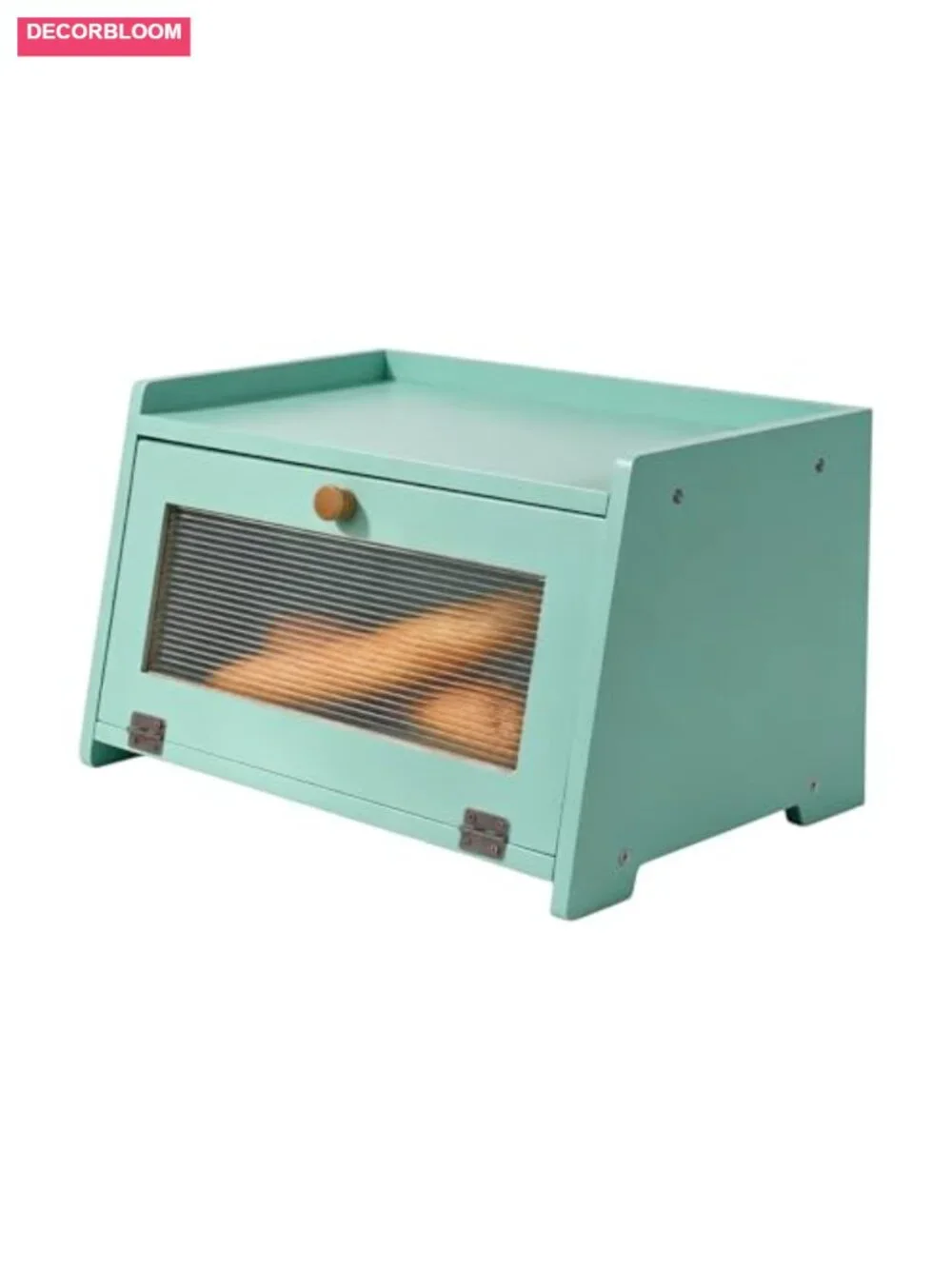 Large Farmhouse Bamboo Bread Box with Acrylic Window, Magnetic Door, Airtight